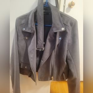 Talula moto style jacket suede